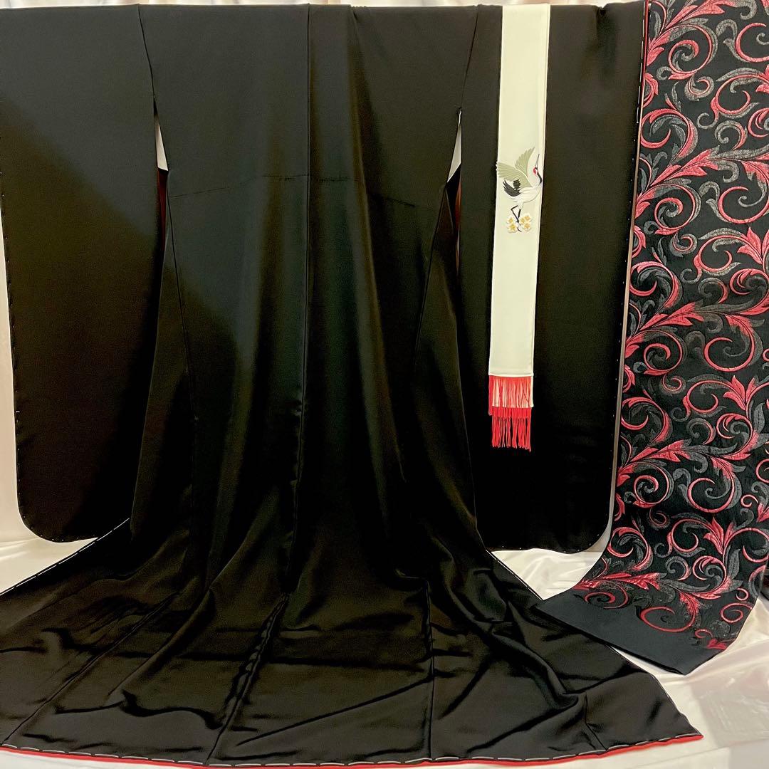 ◾️振袖フルセット■新品オリジナル■正絹無地振袖■黒振袖■成人式振り袖■振袖一式
