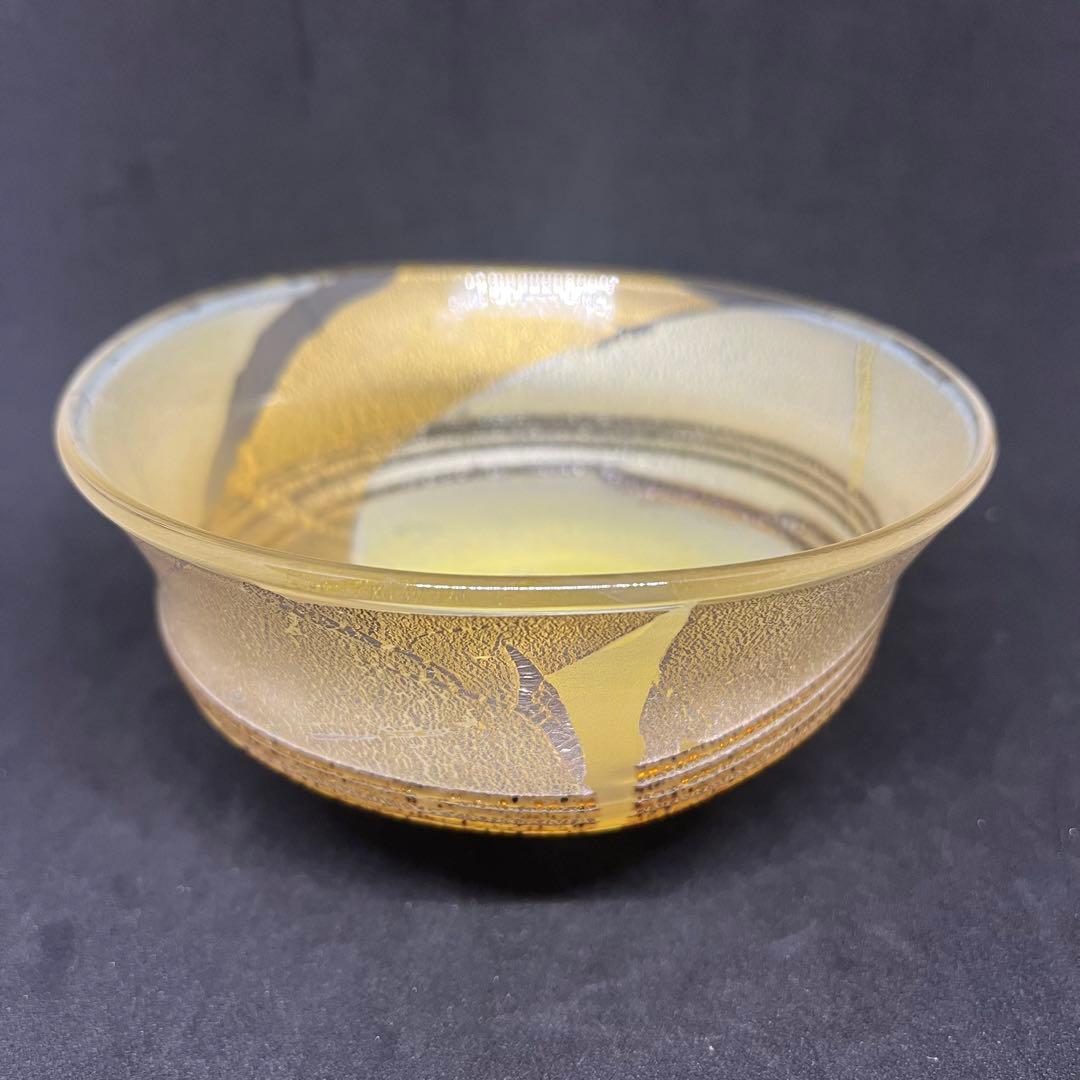 石井康治　金彩硝子　茶碗