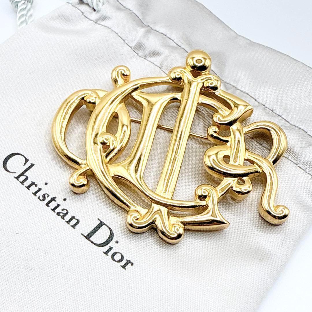 2769 Germany製極美品✨Dior　ブローチ　CD　ロゴ　刻印　大ぶり