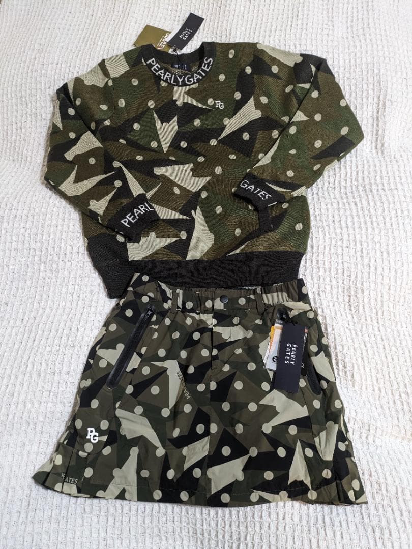 新春セール！PEARLY GATES 迷彩柄ニット・スカートセットサイズ0