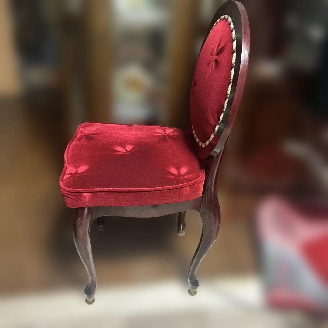 アンティーク　イタリア家具　ヴィクトリアンスタイル 赤いチェア　1点