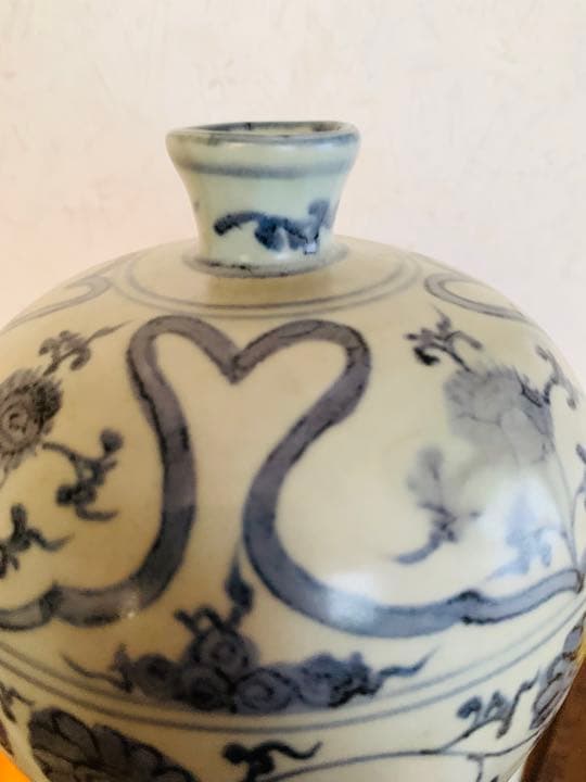 中国明時代中期(青花)染付梅瓶