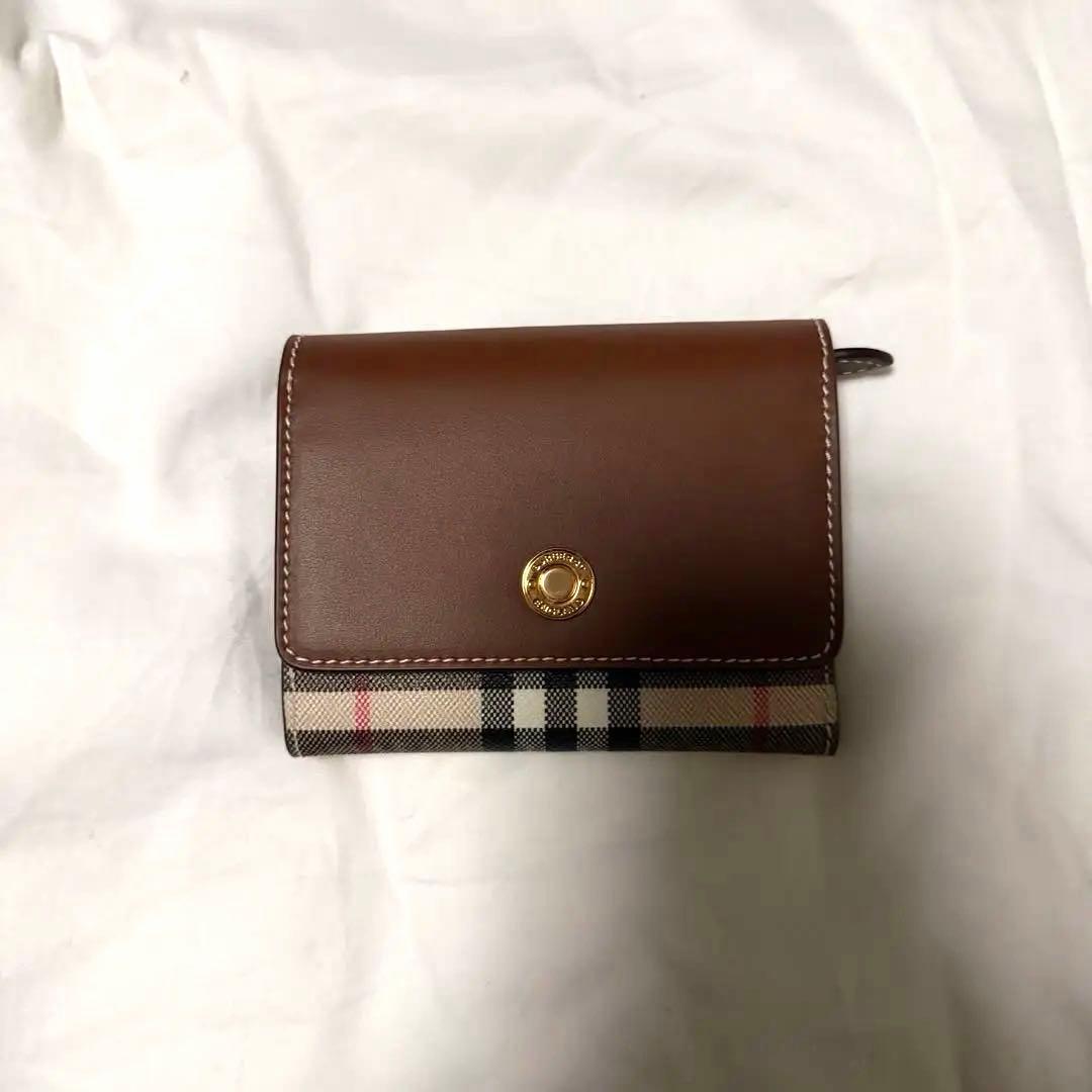 Burberry 二つ折り財布 レザー ヴィンテージチェック 最終値下げ❗️