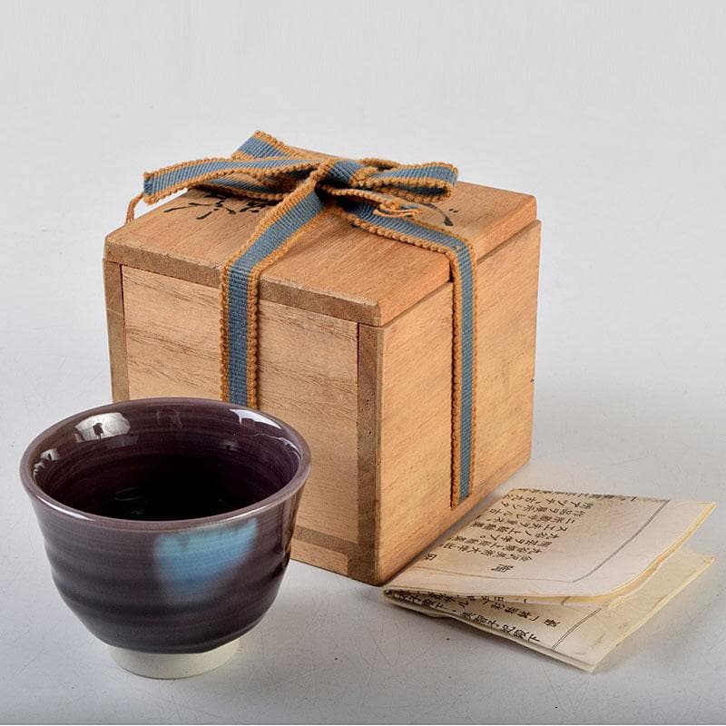 九谷焼　三代徳田八十吉　徳田正彦作　ぐい呑　共箱　V　9096