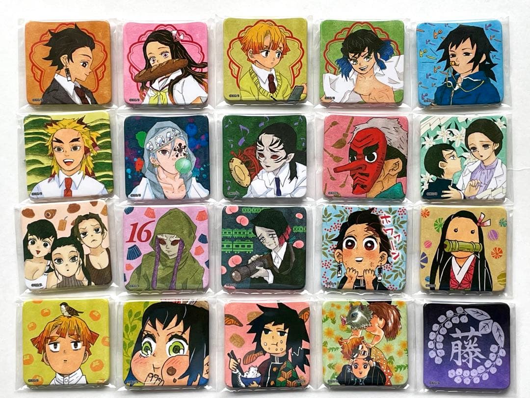 鬼滅の刃　スクエア缶バッジ　アナザーカラー　コンプリート　ジャンプショップ