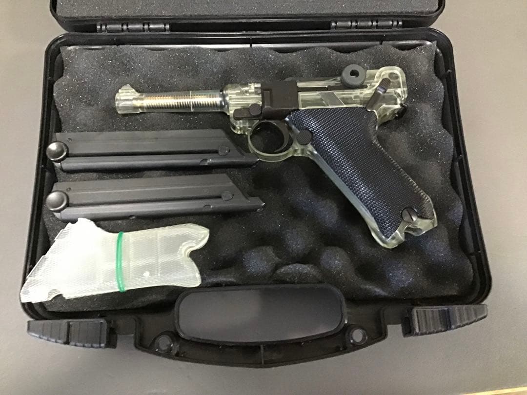 タナカ P08 スケルトン マガジン2個＋ブラックグリップ＋ハードケース付