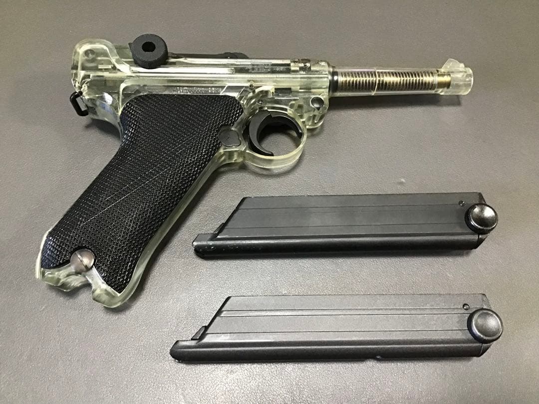 タナカ P08 スケルトン マガジン2個＋ブラックグリップ＋ハードケース付