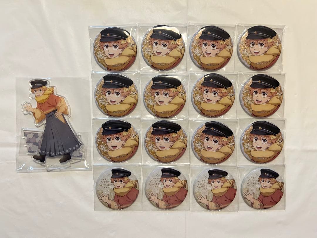 鬼滅の刃 AGF 2025 アクリルスタンド ホログラム缶バッジ 我妻善逸