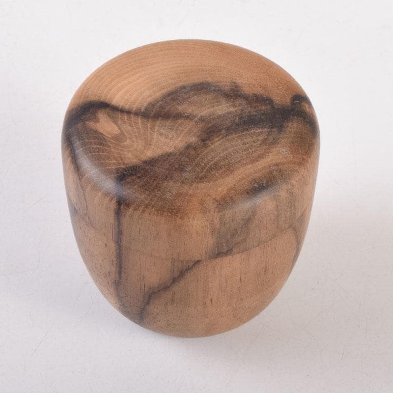 茶道具　天然木　黒柿製　きれいな木目の棗　時代箱　V　8356