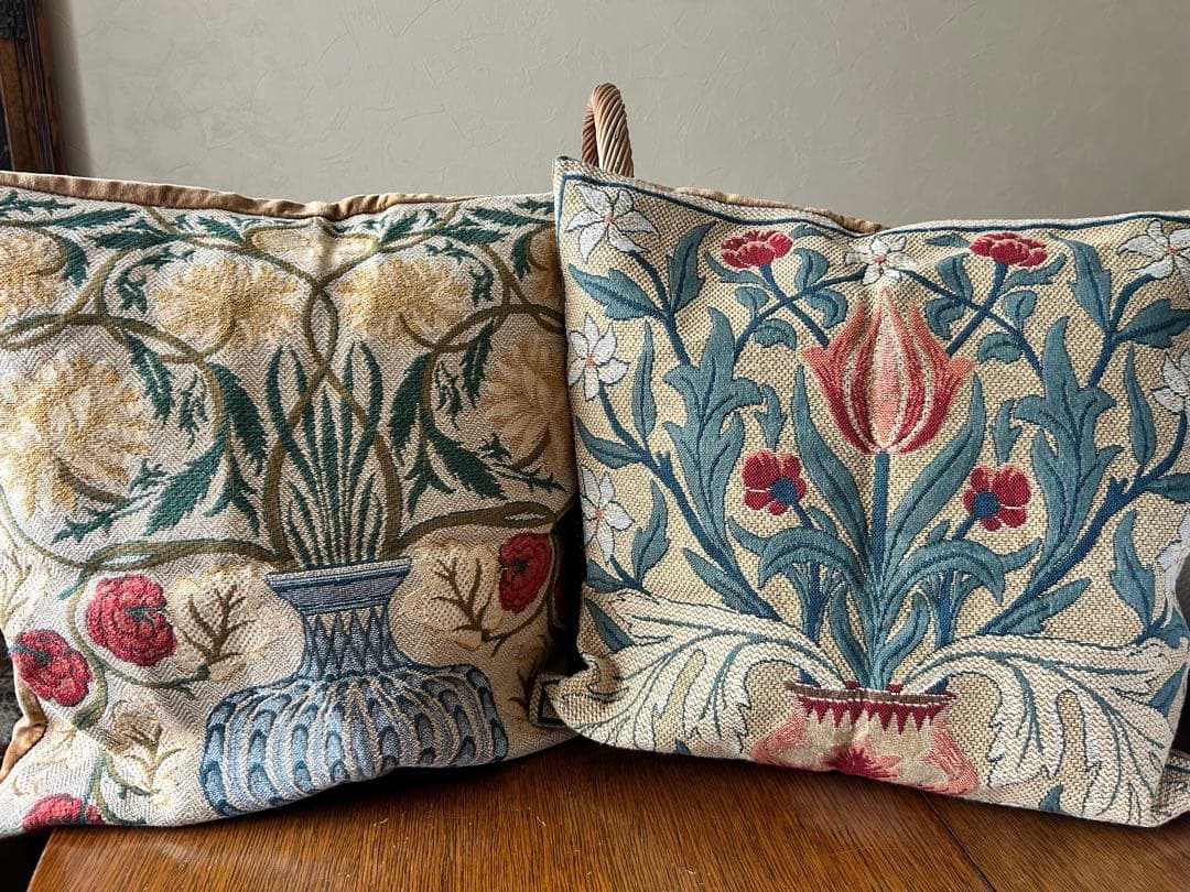 フレミッシュ織り　フレミッシュ　タペストリー　クッションカバー　2枚