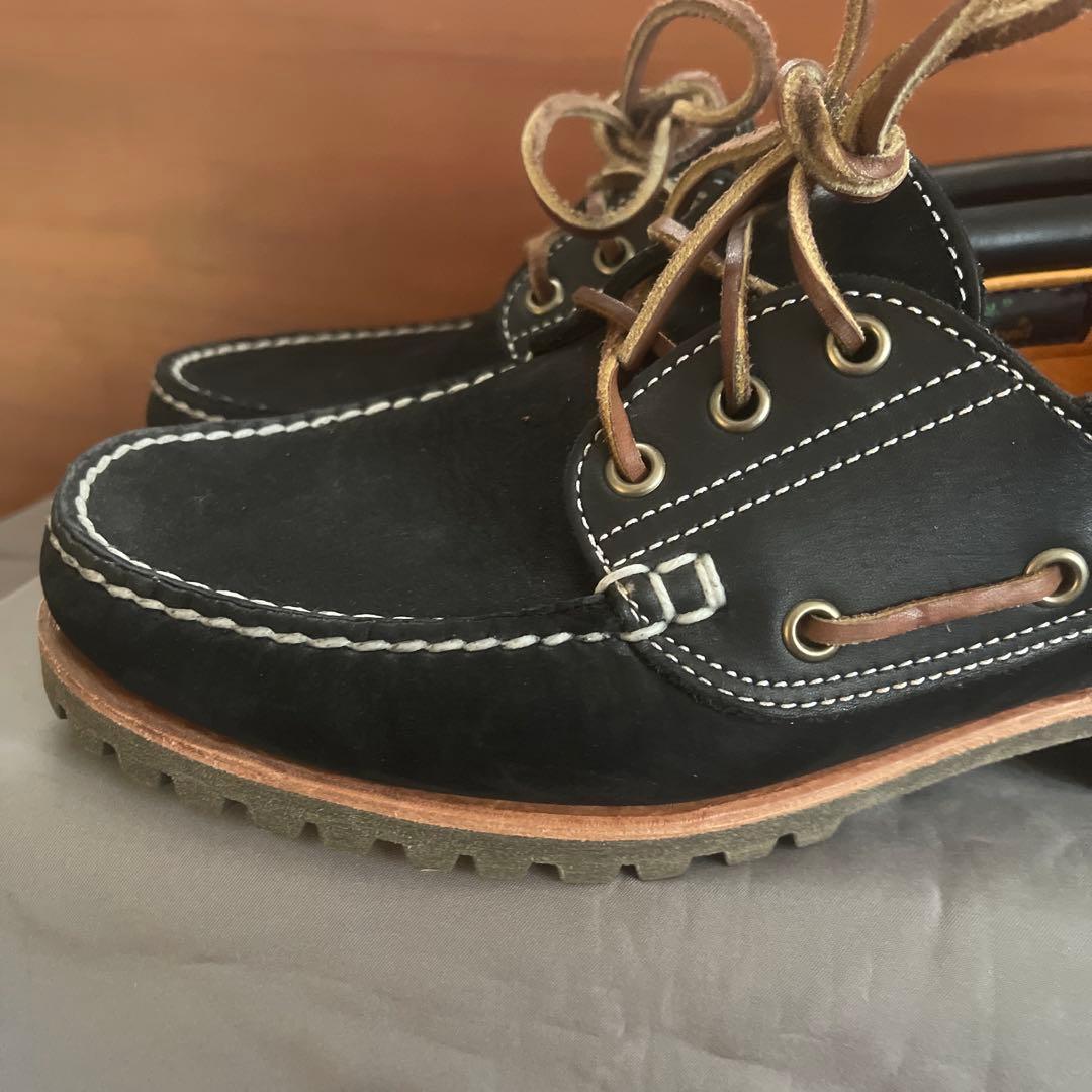 ティンバーランド ブラックレザー デッキシューズ 19529 25cm