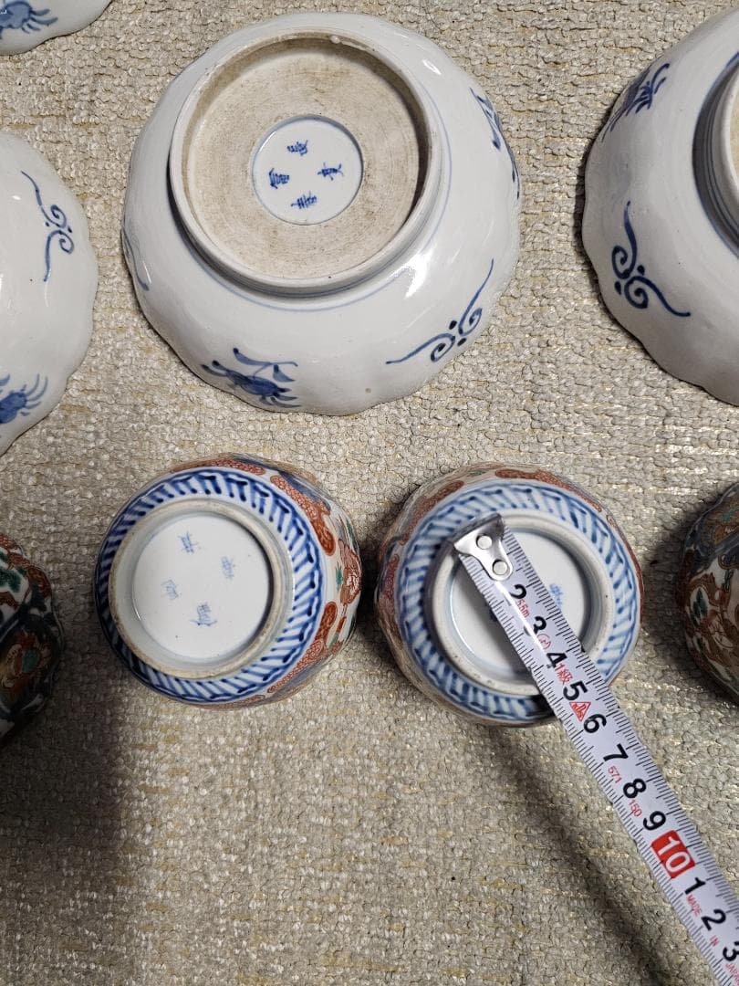 と*も様 年末奉仕 離れ物 幕末明治伊万里 7寸皿2枚 なます皿6客 向付4客