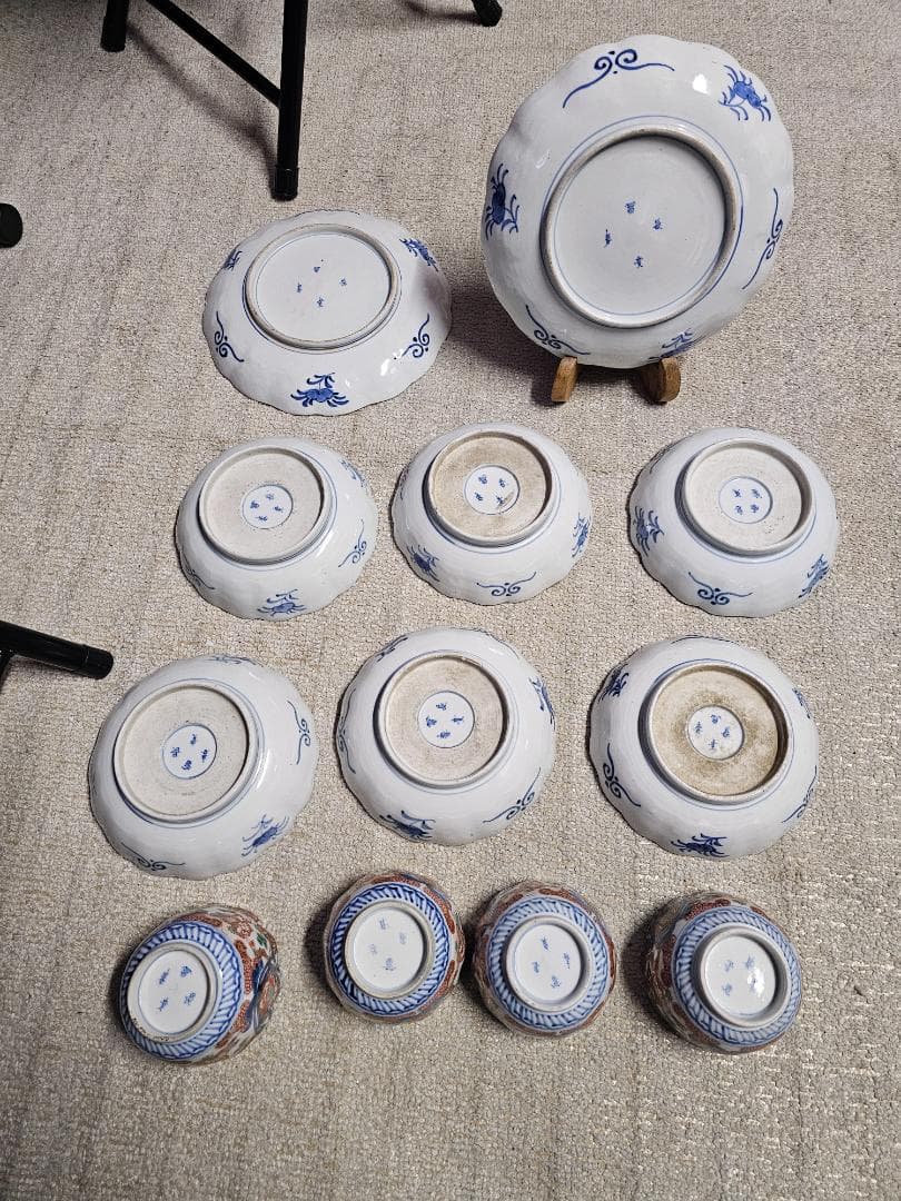 と*も様 年末奉仕 離れ物 幕末明治伊万里 7寸皿2枚 なます皿6客 向付4客