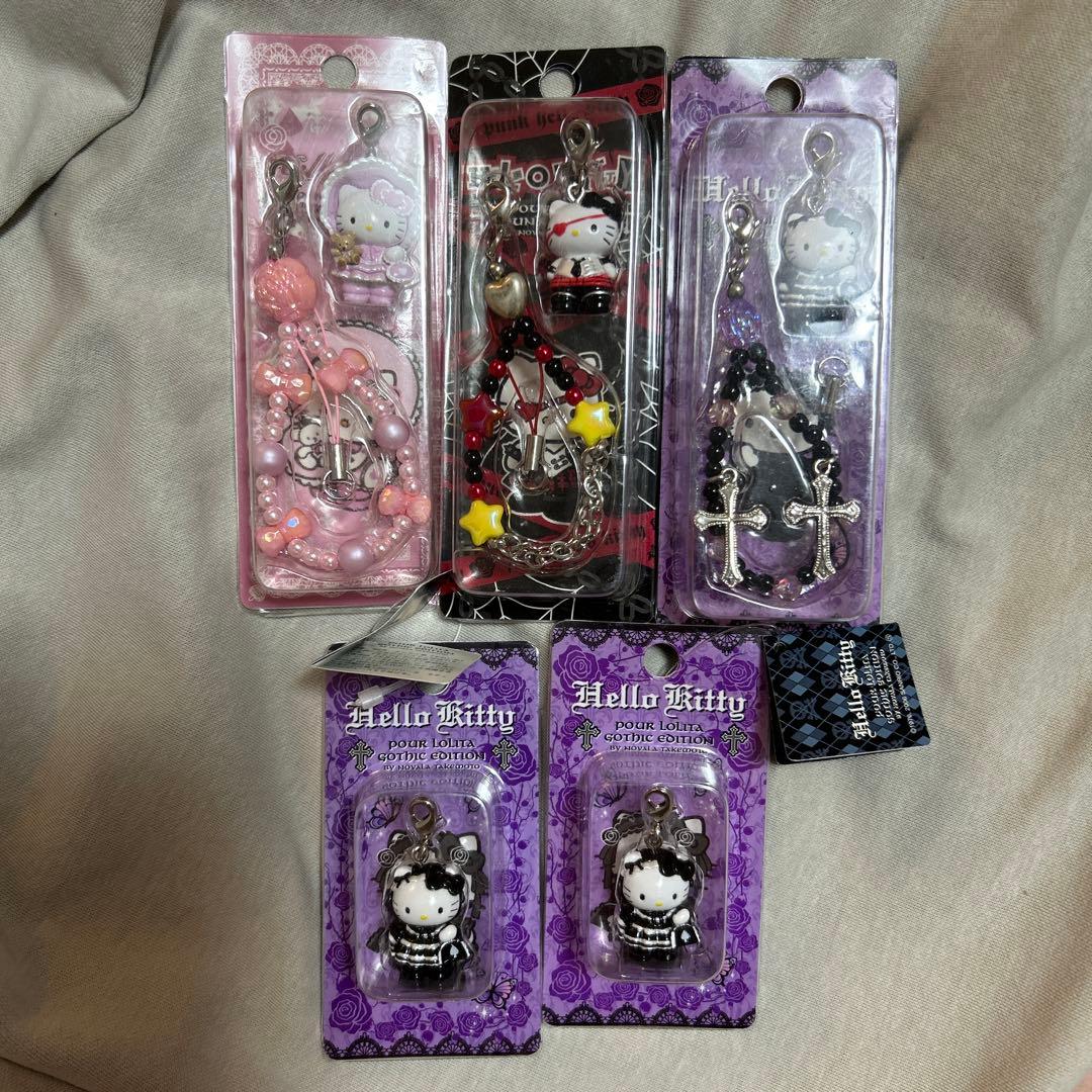 根付けキティ　ストラップ ５個セット　嶽本野ばら