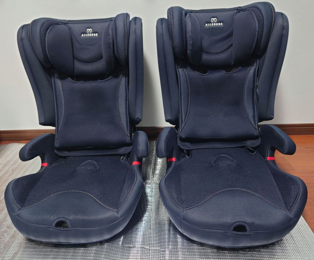 エールべべ パパットグランス ISOFIX ジュニアシート ネイビー　2台