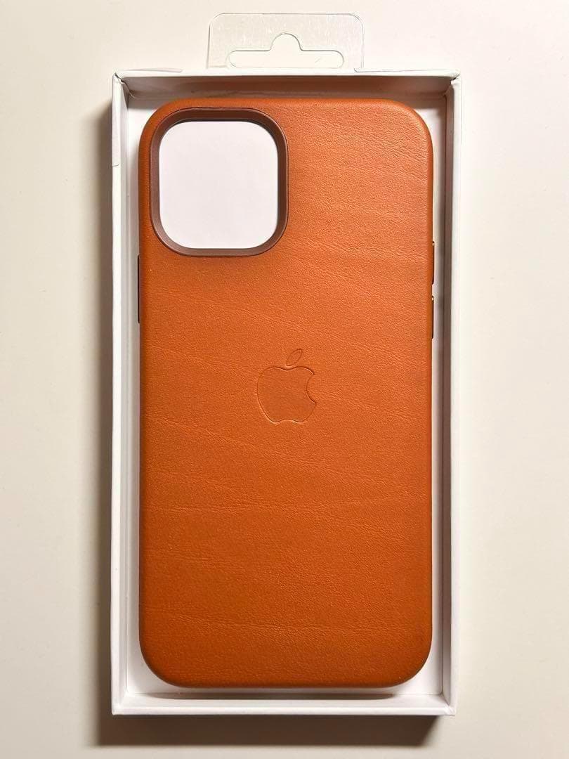 【新品】純正 iPhone 12 / 12 Proレザーケース・サドルブラウン①