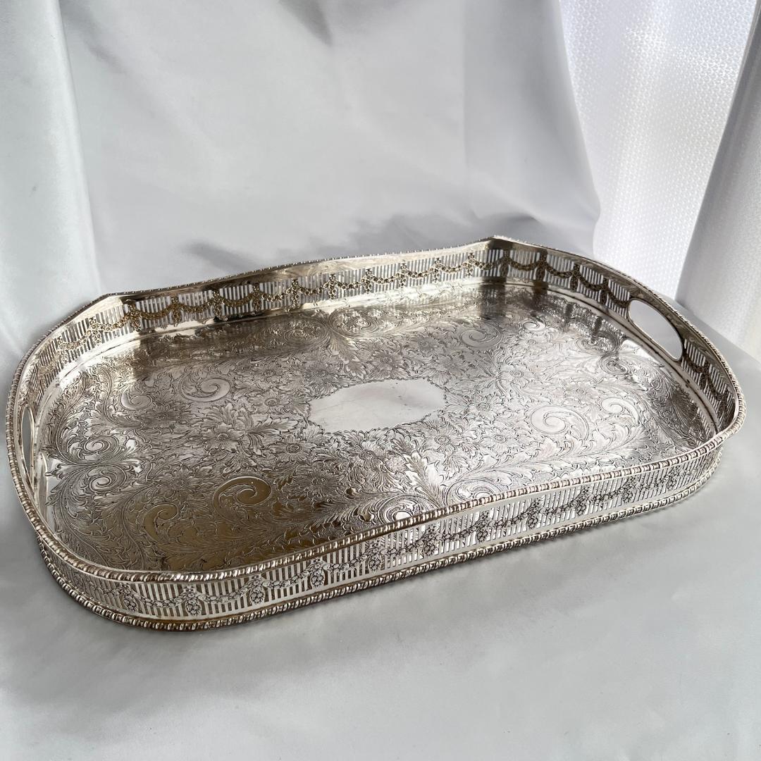 【Viners】 ギャラリートレー 46cm 【シルバープレート】大型