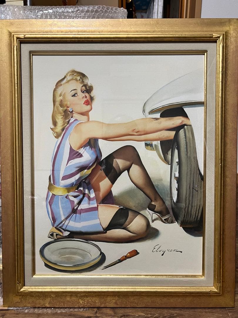 額装　 Gil Elvgren ギル・エルブグレン　ピンナップ　アート