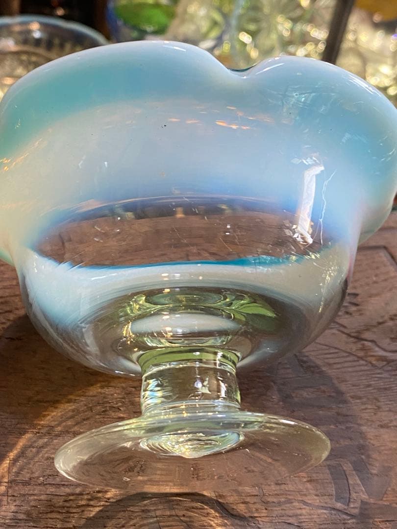 専用です。大正〜昭和初期　氷コップ　乳白色　赤と青　セット