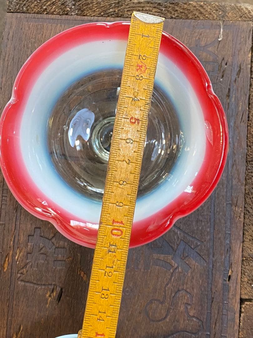 専用です。大正〜昭和初期　氷コップ　乳白色　赤と青　セット