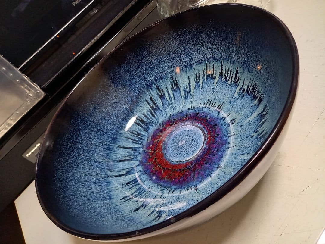 和物　和モダン　釉薬　希少　赤目　天目　陶器　大鉢　メダカ鉢　金魚鉢