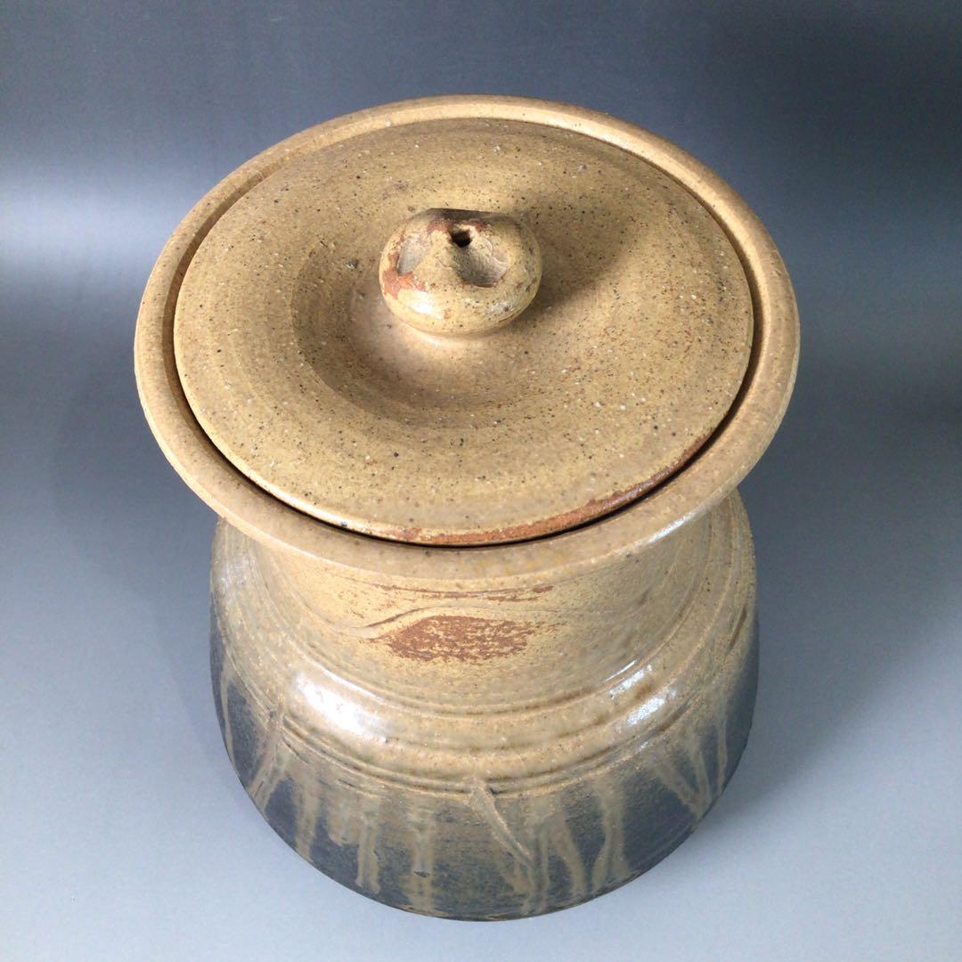 Ｓ１２６　水指　『芸州焼』『西本瑛泉造』『耳付水指』　共箱　茶道具