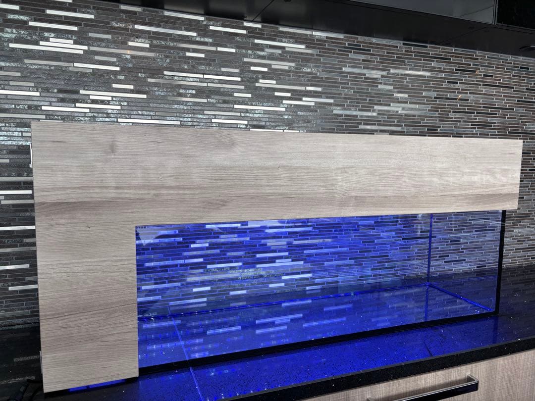 90㎝水槽　スリム水槽　オーダーメイド フード付　海水魚水槽　珊瑚　LEDセット