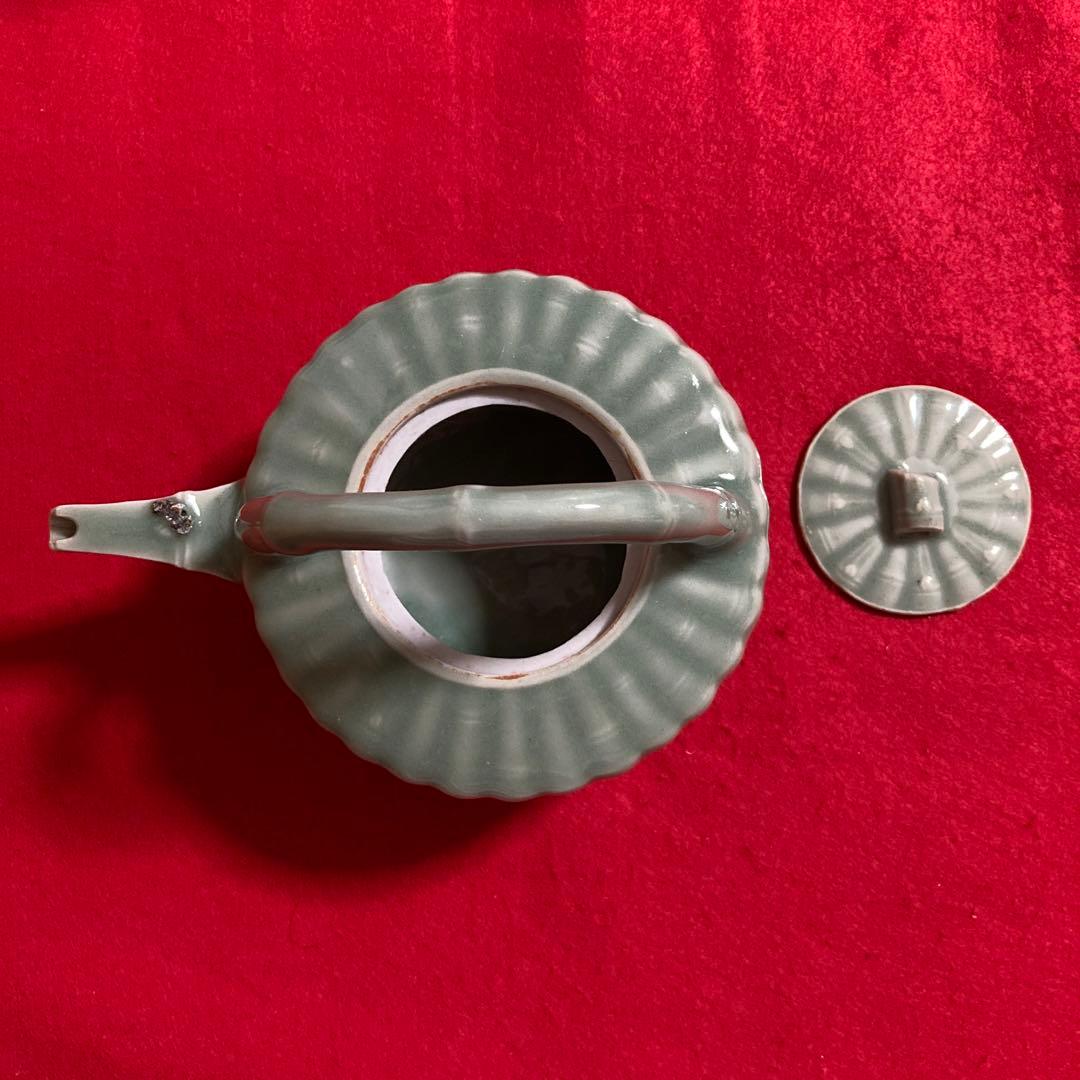 古陶磁　鍋島大川内　伊万里大川内焼　伊万里青磁竹紋銚子