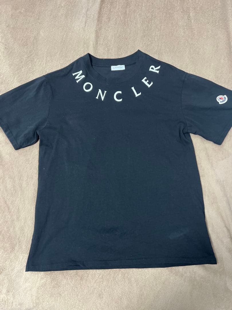 MONCLER モンクレール L 黒 ロゴTシャツ ワッペン QR認証タグ付