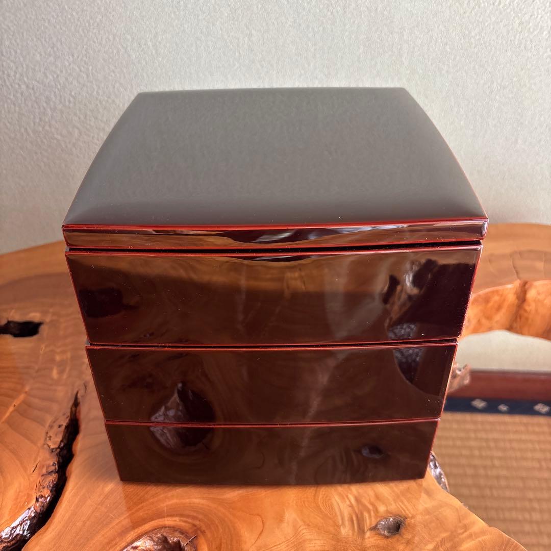 輪島塗 三段重 お重 共箱 桐箱