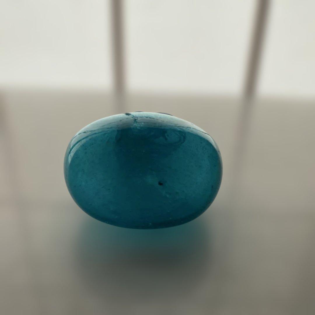 民藝　倉敷ガラス　小谷眞三さん　小谷ブルー　初期作品　紐巻き胴丸瓶