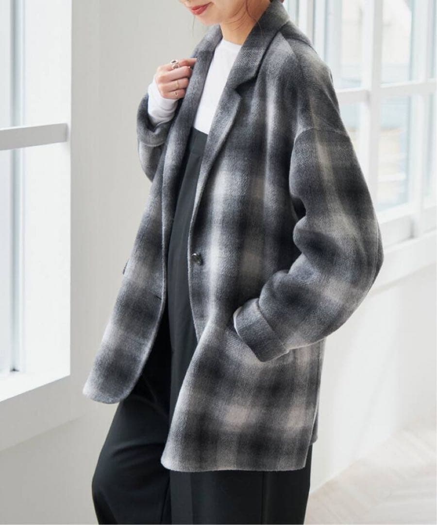 【Spick and Span】未使用タグ付ウールミックスリバージャケット 38