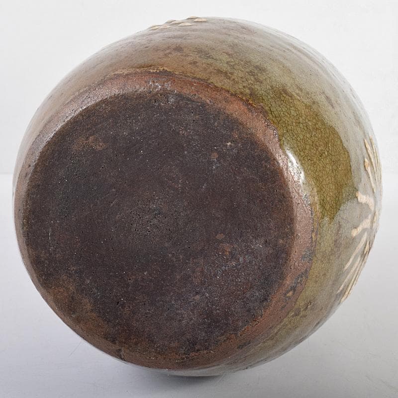 桂又三郎極め　江戸中期　古丹波　白釉花文徳利　V　R7664B