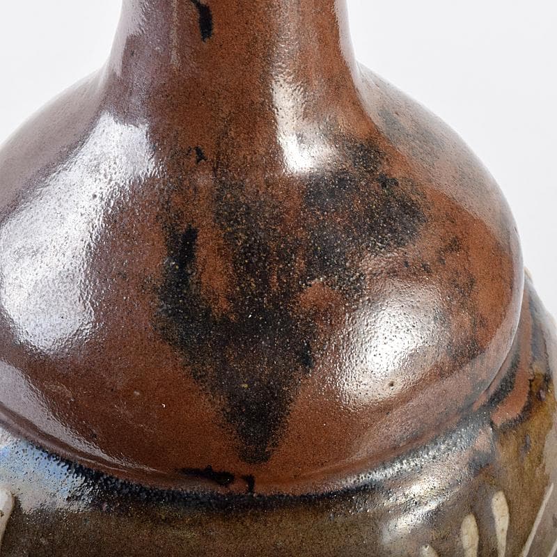 桂又三郎極め　江戸中期　古丹波　白釉花文徳利　V　R7664B