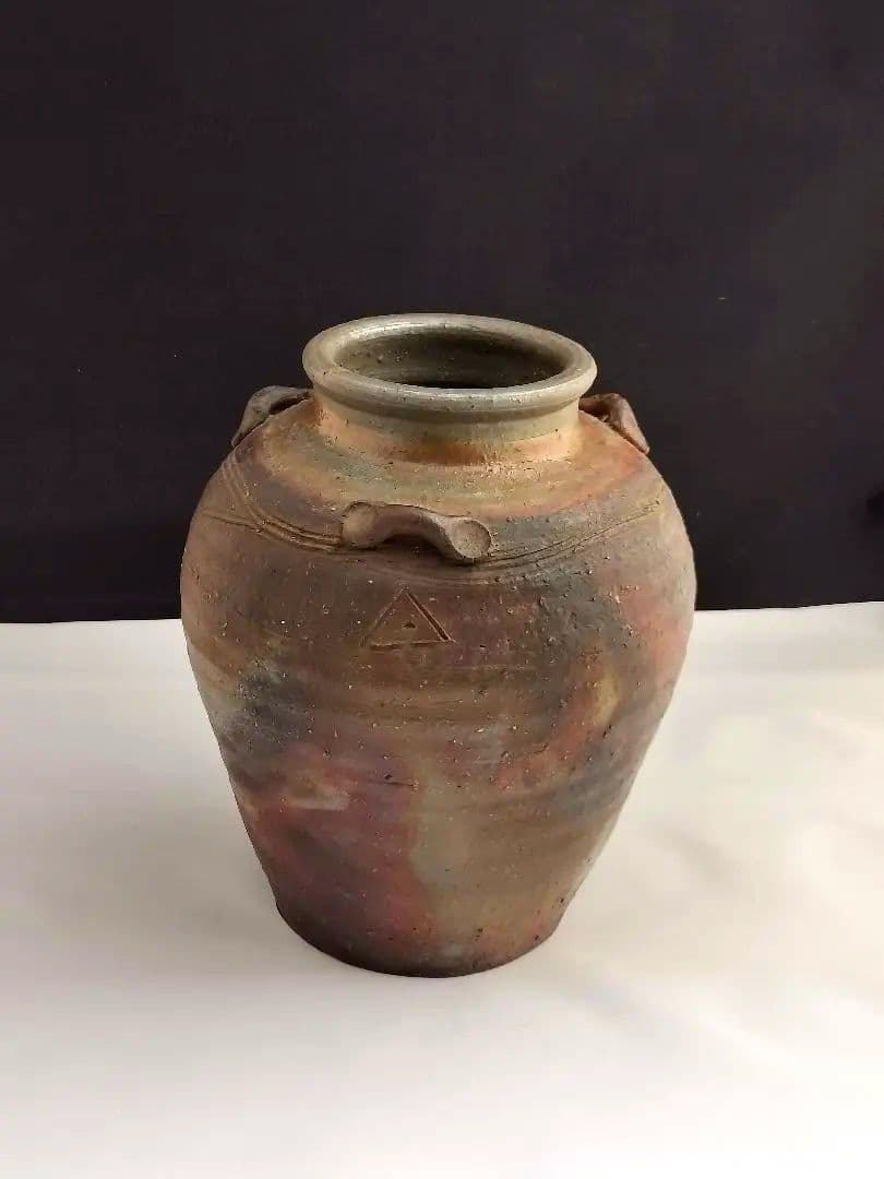 古備前波状紋3耳壷(桃山時代)