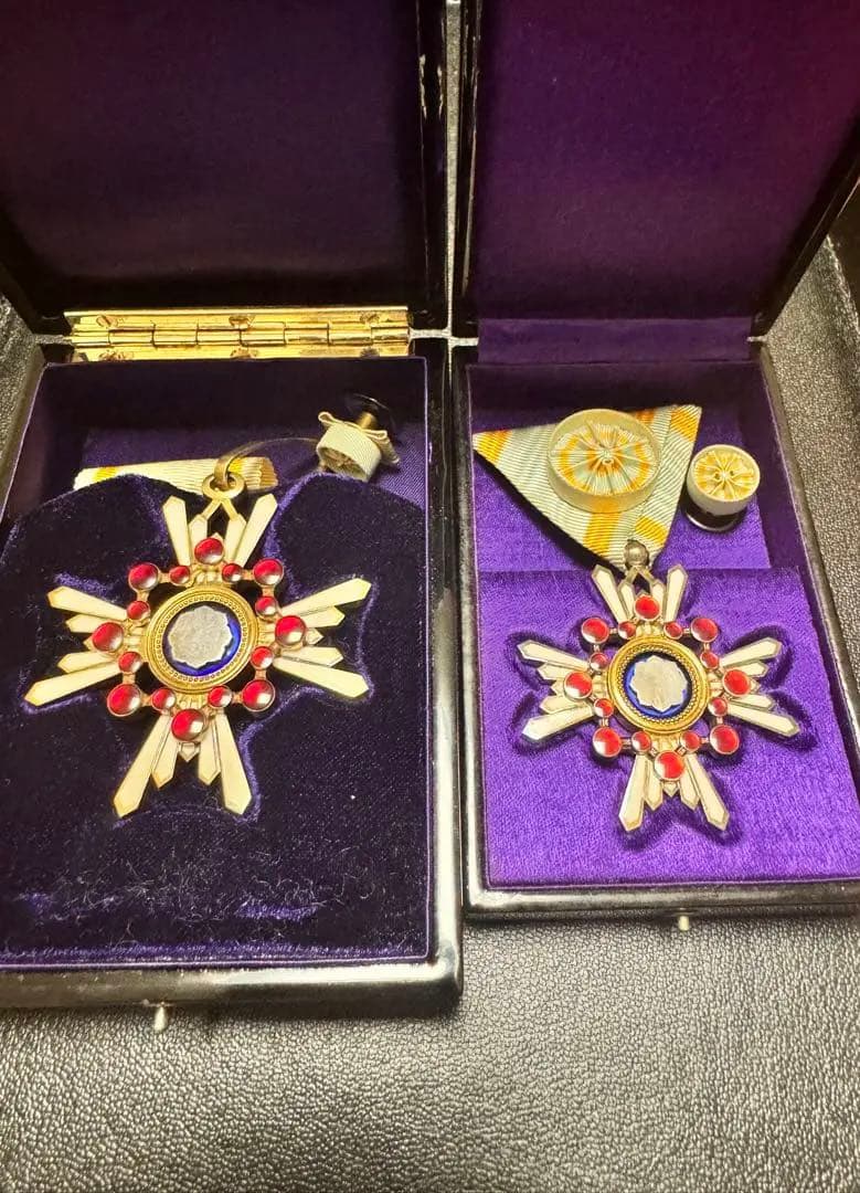 美品 勲三等瑞宝章 勲四等瑞宝章 略綬 当時物 大日本帝国