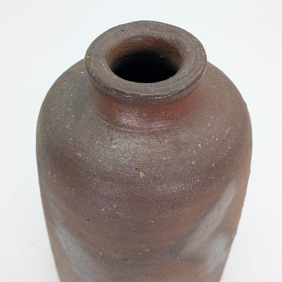 岡山県重要無形文化財 四代松田華山 備前焼 花入 共箱共布栞 フラワーベース