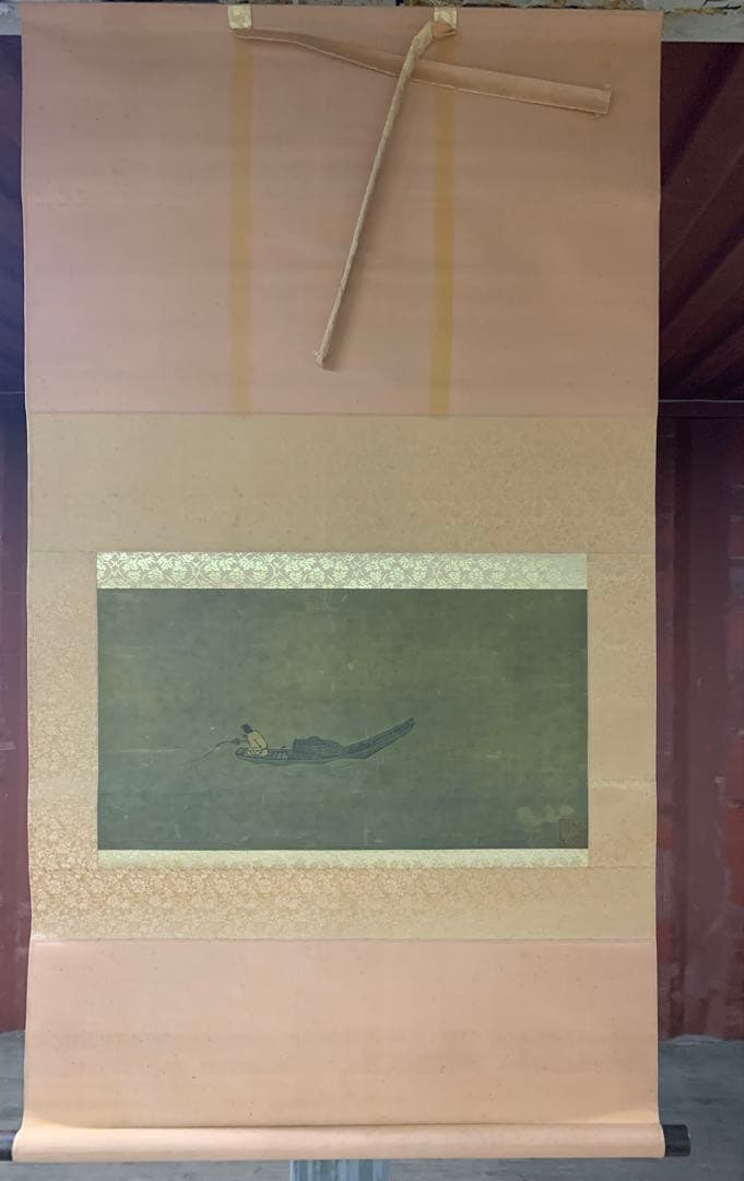 『7749』伝馬遠 寒江獨釣図 巧芸複製品 南宋 四大家 掛軸