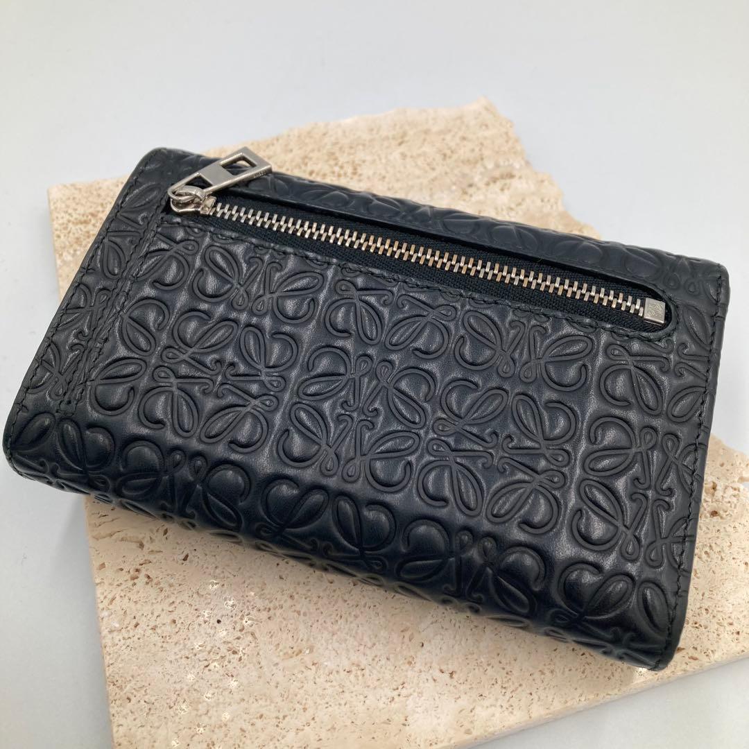 ！極美品！　ロエベ　アナグラム　ブラック　レザー　17A