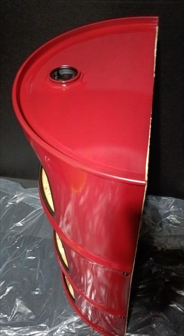 カメムシ品！200㍑ドラム缶remake3段BOX！レッド