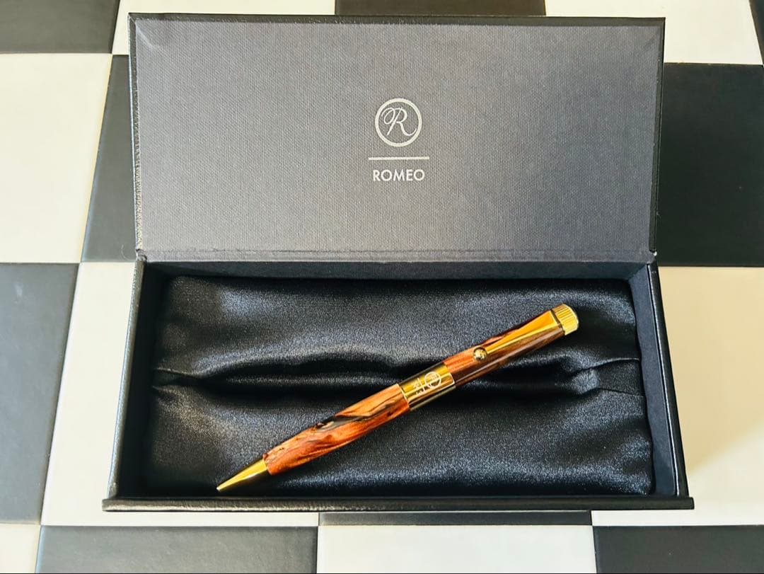 ROMEO No.3 オーリックアンバーボールペン 専用ケース付き
