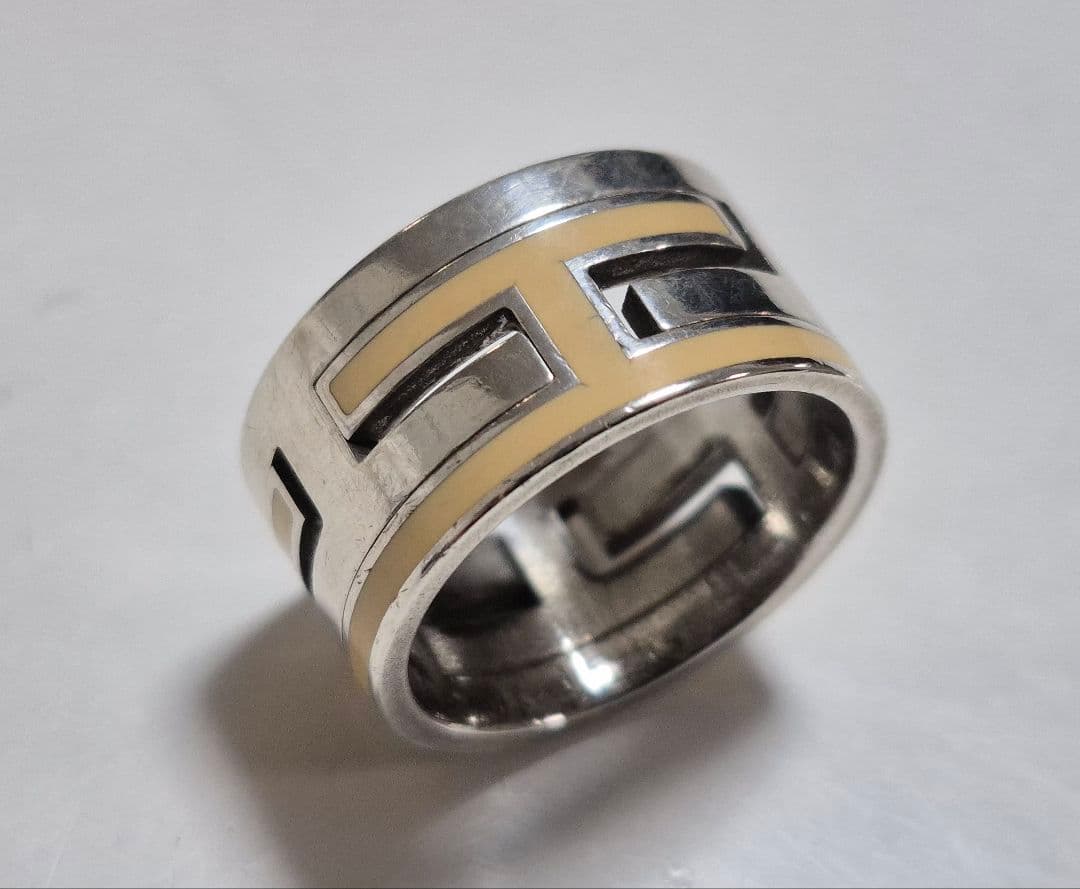 エルメス ムーブアッシュ リング シルバー×クリーム 9号相当 HERMES