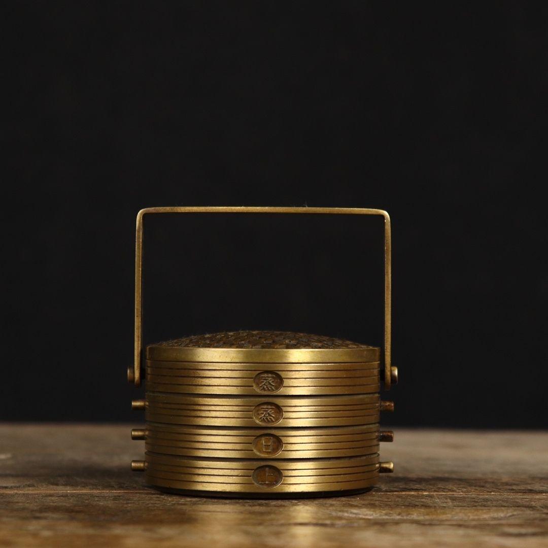 銅細工 手炉 懐炉 香薫炉 蒸籠 香道具 装飾品 工芸品 美術品 置物