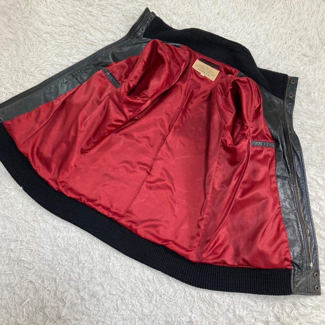 15654✨アヴィレックス XL ホースハイドレザージャケット 馬革 ライダース