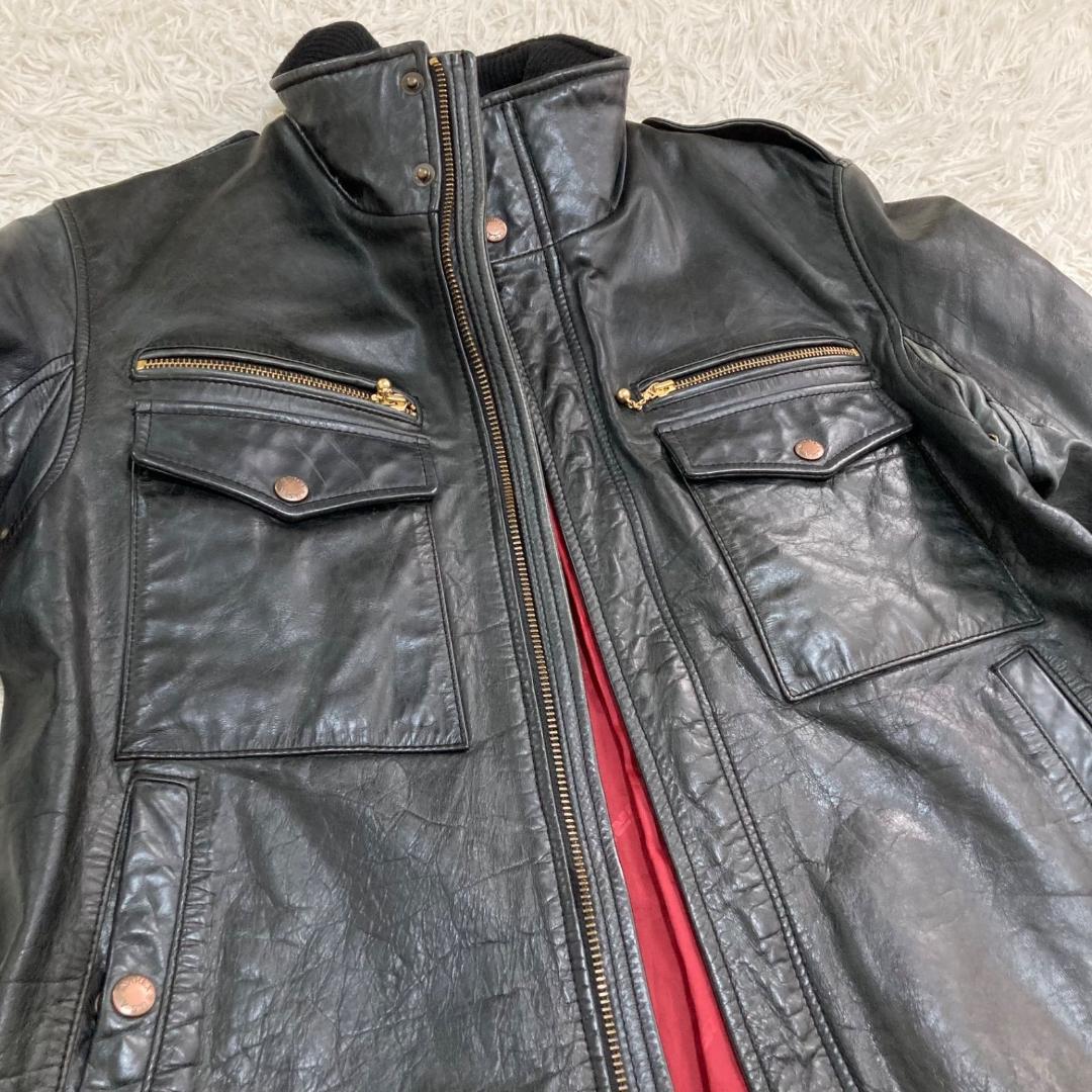 15654✨アヴィレックス XL ホースハイドレザージャケット 馬革 ライダース