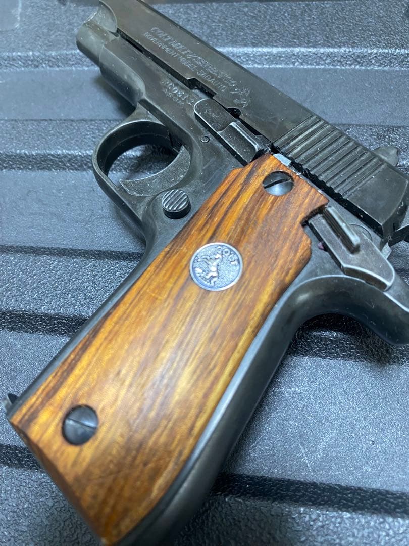 タナカ　コルト380オート　ウッドグリップ　ブラック　ガスブロ　絶版