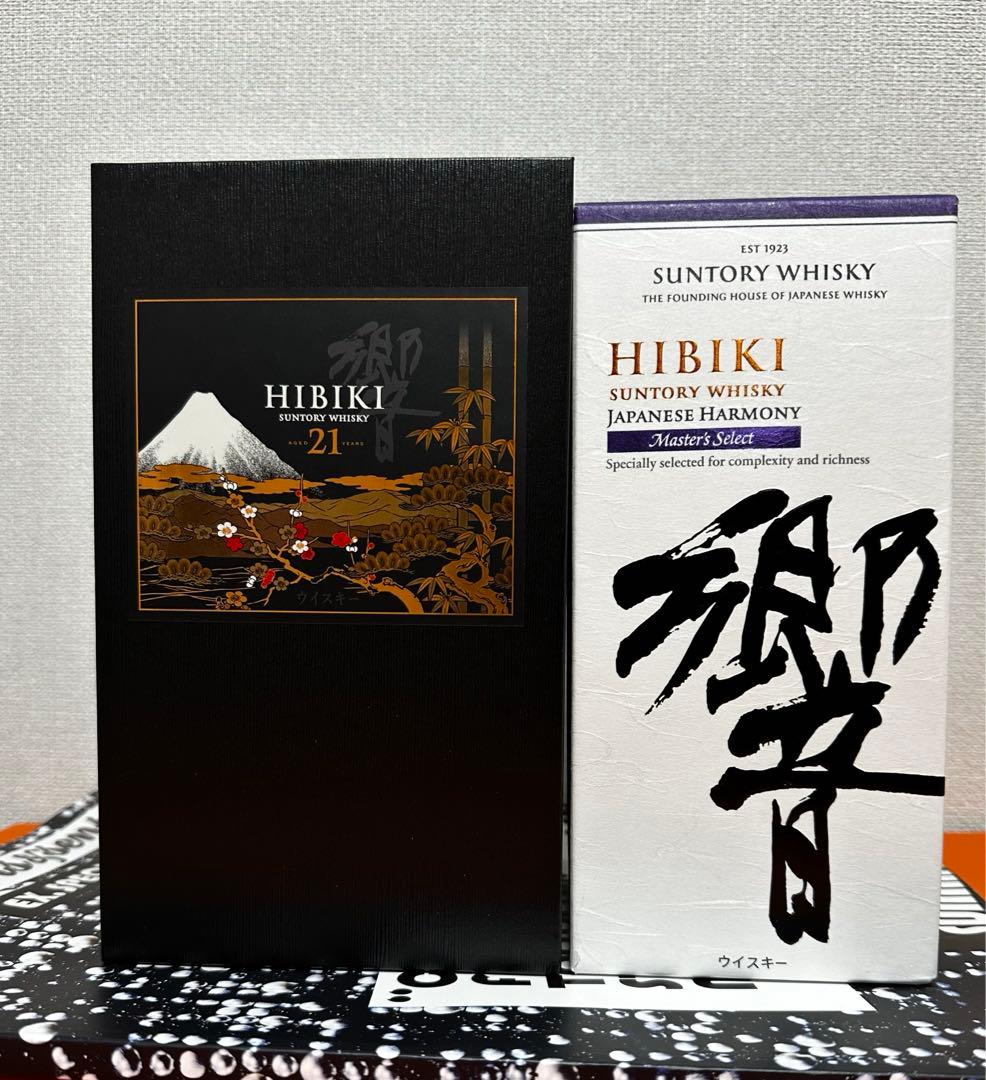 新品未開封サントリー響 21年 花鳥風月 意匠ボトル& ジャパニーズハーモニー