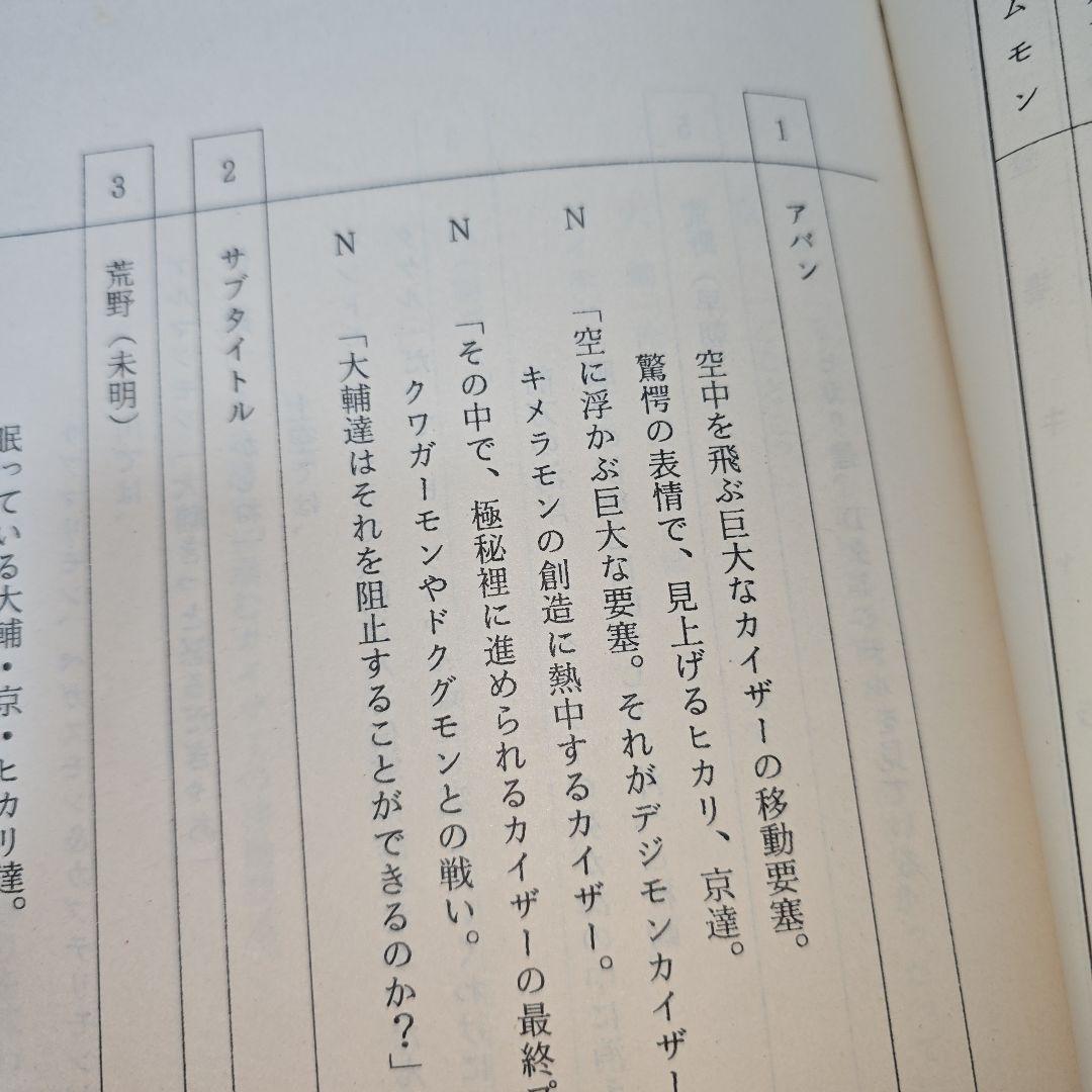超貴重　デジモンアドベンチャー　デジモンアドベンチャー02　台本