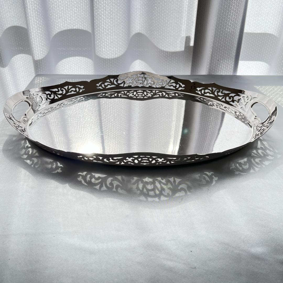 【e Heath & Co】 アールヌーボー 透かしのトレー 46cm