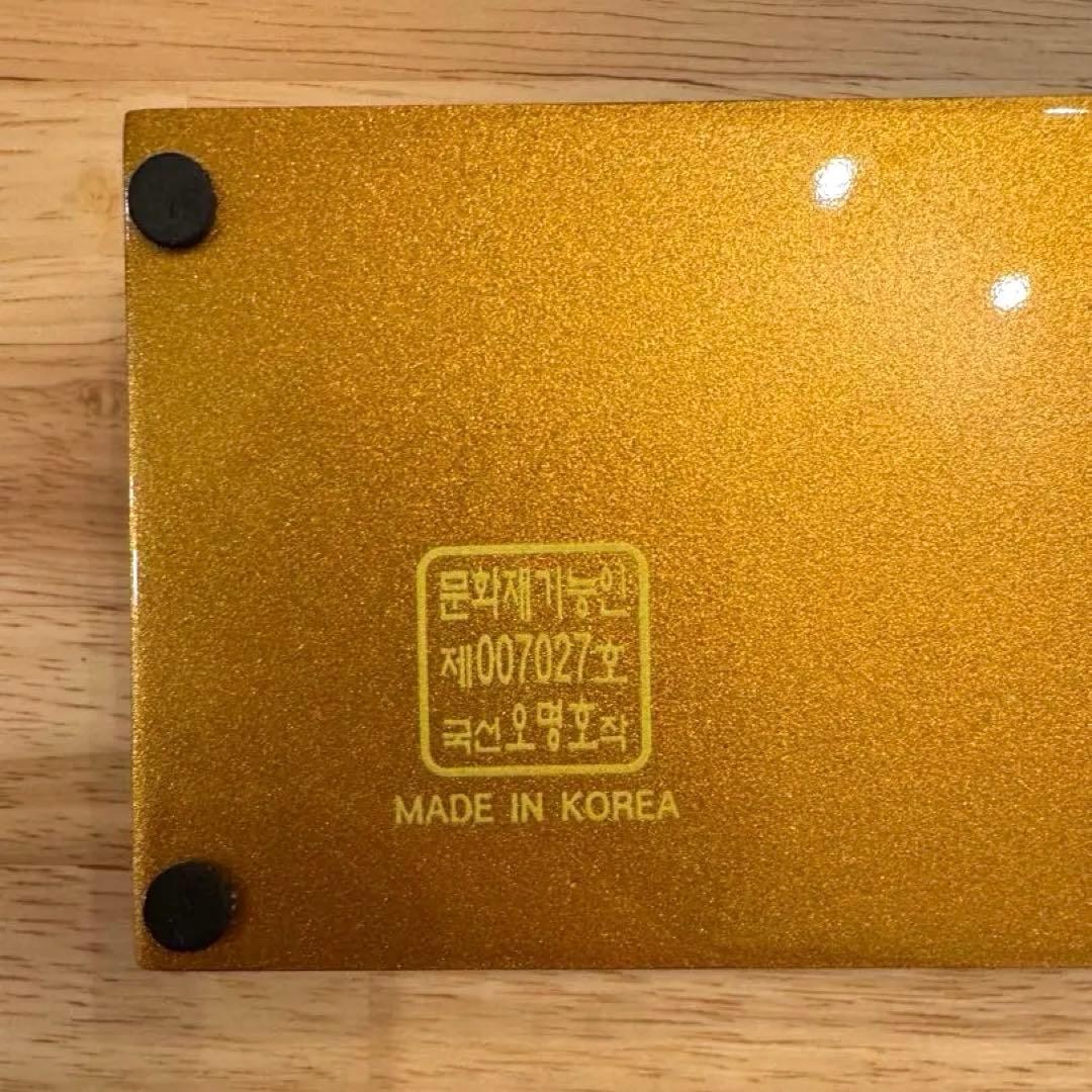 【芸術品★新品未使用】螺鈿細工 韓国螺鈿 鶴柄 長箱 筆箱 ペンケース